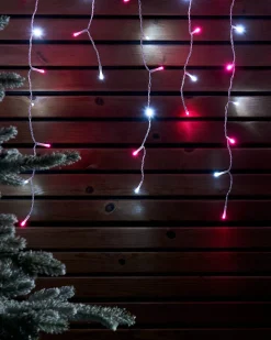 WeRChristmas LINK UP LED Icicle Lights, White Cable, Pink / White^ Link Up|Icicle Lights