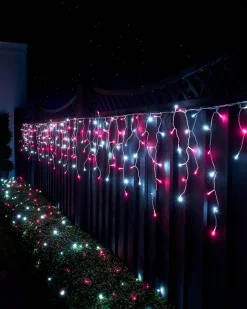 WeRChristmas LINK UP LED Icicle Lights, White Cable, Pink / White^ Link Up|Icicle Lights