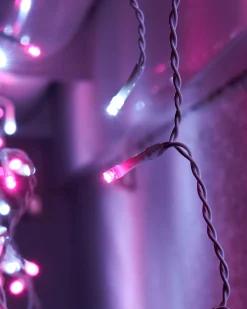 WeRChristmas LINK UP LED Icicle Lights, White Cable, Pink / White^ Link Up|Icicle Lights