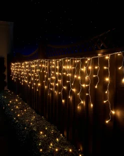 WeRChristmas LINK UP LED Icicle Lights, White Cable, Warm White^ Link Up|Connectable Lights