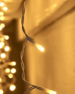 WeRChristmas LINK UP LED Icicle Lights, White Cable, Warm White^ Link Up|Connectable Lights