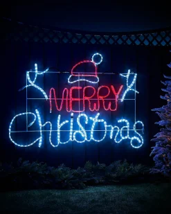 WeRChristmas Merry Christmas Rope Light Silhouette, 1.2 M^ Festive Star, Snowflake & Sign Lights