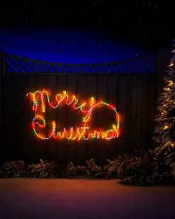 WeRChristmas Merry Christmas Rope Light Silhouette, 100 Cm^ Festive Star, Snowflake & Sign Lights