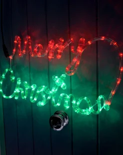 WeRChristmas Merry Christmas Rope Light Silhouette, 55 Cm^ Window Silhouettes|Festive Star, Snowflake & Sign Lights
