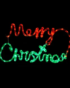 WeRChristmas Merry Christmas Rope Light Silhouette, 55 Cm^ Window Silhouettes|Festive Star, Snowflake & Sign Lights