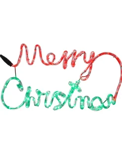 WeRChristmas Merry Christmas Rope Light Silhouette, 55 Cm^ Window Silhouettes|Festive Star, Snowflake & Sign Lights