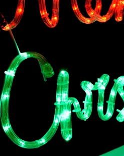 WeRChristmas Merry Christmas Rope Light Silhouette, 55 Cm^ Window Silhouettes|Festive Star, Snowflake & Sign Lights