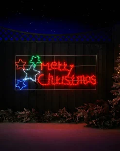 WeRChristmas Merry Christmas Rope Light Silhouette, 125 Cm^ Festive Star, Snowflake & Sign Lights