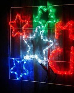 WeRChristmas Merry Christmas Rope Light Silhouette, 125 Cm^ Festive Star, Snowflake & Sign Lights