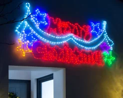 WeRChristmas Merry Christmas Rope Light Silhouette, 195 Cm^ Festive Star, Snowflake & Sign Lights