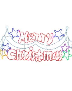 WeRChristmas Merry Christmas Rope Light Silhouette, 195 Cm^ Festive Star, Snowflake & Sign Lights