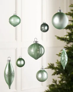 WeRChristmas Mint Green Glass Baubles, 20 Pack^ Glass Baubles