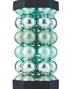 WeRChristmas Mint Green Shatterproof Baubles, 42 Pack, 6 Cm^ Shatterproof Baubles