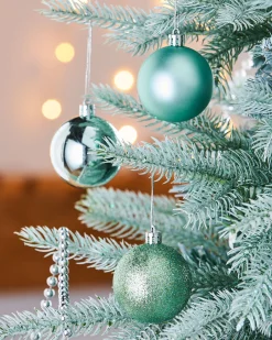 WeRChristmas Mint Green Shatterproof Baubles, 42 Pack, 6 Cm^ Shatterproof Baubles