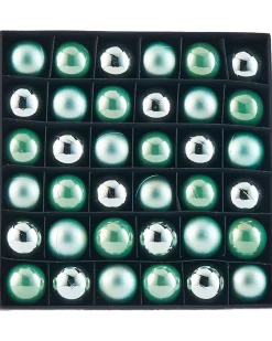 WeRChristmas Mint Green Shatterproof Baubles, 36 Pack, 3 Cm^ Shatterproof Baubles