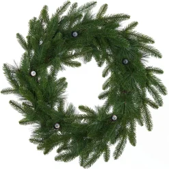WeRChristmas Mixed Pine Candle Holder Wreath, 60 Cm^ Table Decorations|Plain Wreaths