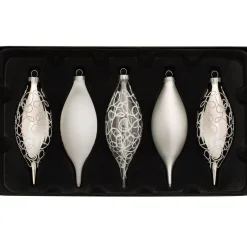 WeRChristmas Moonbeam Glass Baubles, 5 Pack, 15 Cm^ Glass Baubles