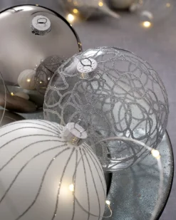 WeRChristmas Moonbeam Glass Baubles, 3 Pack, 13 Cm^ Glass Baubles