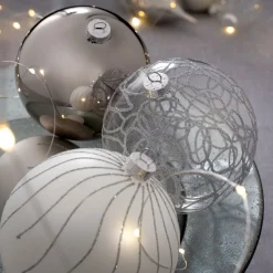 WeRChristmas Moonbeam Glass Baubles, 3 Pack, 13 Cm^ Glass Baubles