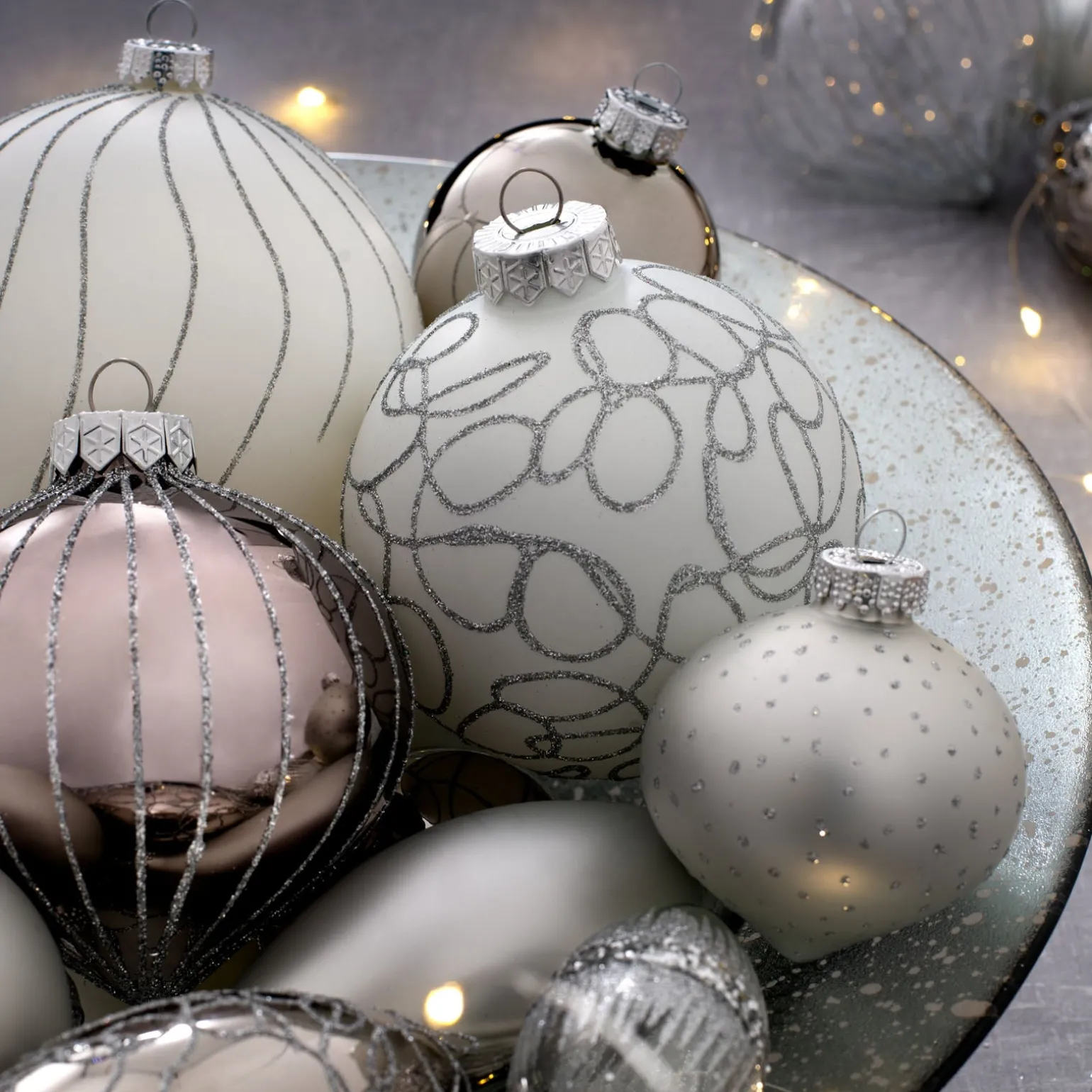WeRChristmas Moonbeam Glass Baubles, 3 Pack, 13 Cm^ Glass Baubles