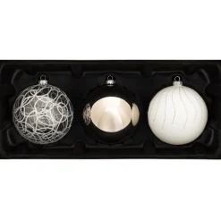 WeRChristmas Moonbeam Glass Baubles, 3 Pack, 13 Cm^ Glass Baubles