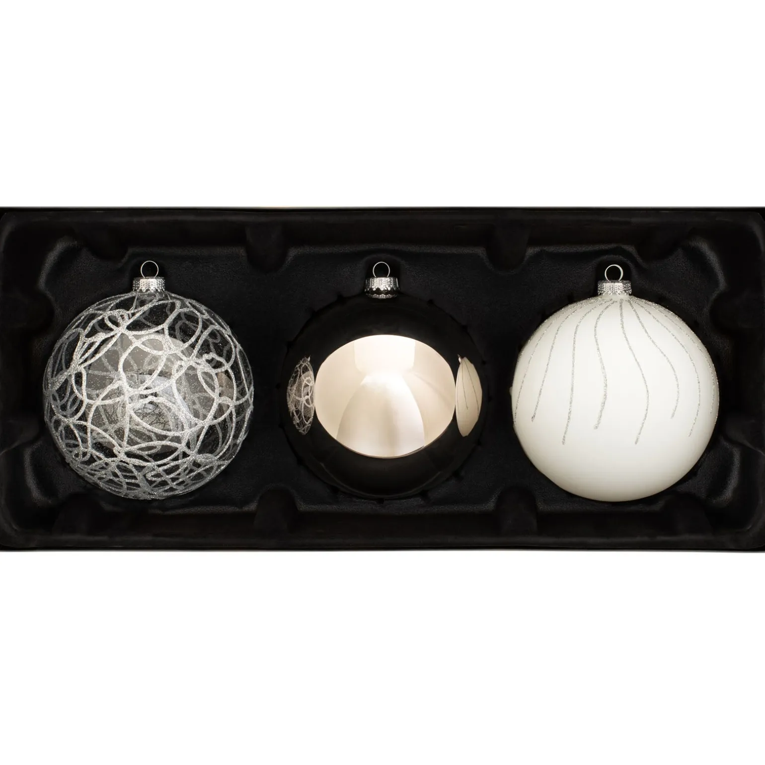 WeRChristmas Moonbeam Glass Baubles, 3 Pack, 13 Cm^ Glass Baubles