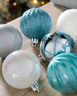 WeRChristmas Multi Blue Shatterproof Baubles, 48 Pack, 6 Cm^ Shatterproof Baubles