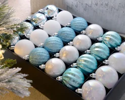 WeRChristmas Multi Blue Shatterproof Baubles, 48 Pack, 6 Cm^ Shatterproof Baubles