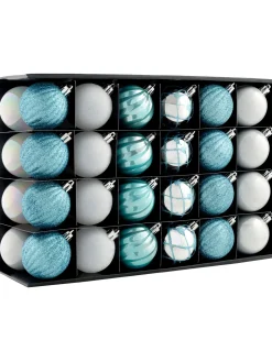 WeRChristmas Multi Blue Shatterproof Baubles, 48 Pack, 6 Cm^ Shatterproof Baubles