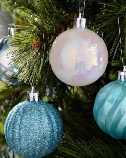 WeRChristmas Multi Blue Shatterproof Baubles, 48 Pack, 6 Cm^ Shatterproof Baubles