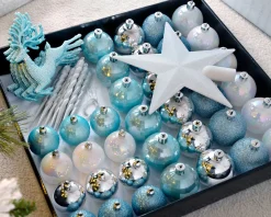 WeRChristmas Multi Blue Shatterproof Baubles Set, 50 Pack^ Shatterproof Baubles