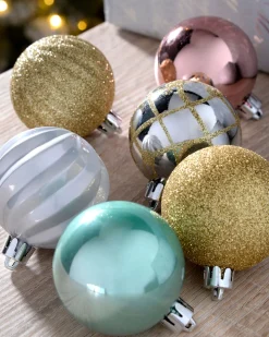WeRChristmas Multi Gold Shatterproof Baubles, 48 Pack, 6 Cm^ Shatterproof Baubles