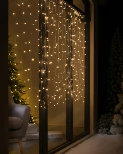 WeRChristmas Multi-Function 300 LED Connectable Curtain Light String, Warm White^ Connectable Lights