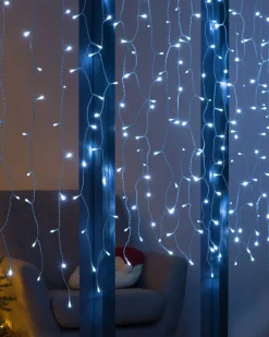 WeRChristmas Multi-Function 300 LED Connectable Curtain Light String, Bright White^ Connectable Lights
