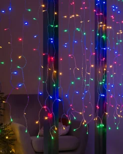 WeRChristmas Multi-Function 300 LED Connectable Curtain Light String, Multi-Coloured^ Connectable Lights