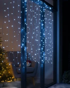 WeRChristmas Multi-Function 500 LED Connectable Curtain Light String, Bright White^ Connectable Lights