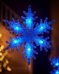 WeRChristmas Multi-Function Snowflake Curtain Light, Blue, 1.6 M^ Window Silhouettes|Curtain & Net Lights