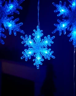 WeRChristmas Multi-Function Snowflake Curtain Light, Blue, 1.6 M^ Window Silhouettes|Curtain & Net Lights