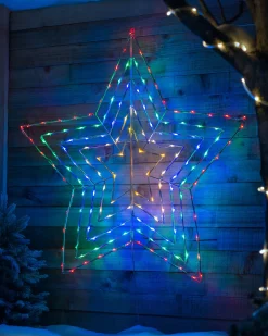 WeRChristmas Multi-Function Star Silhouette, 118 Cm^ Festive Star, Snowflake & Sign Lights