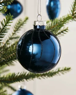 WeRChristmas Navy Blue Glass Baubles, 20 Pack^ Glass Baubles