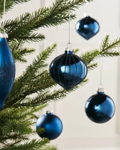 WeRChristmas Navy Blue Glass Baubles, 20 Pack^ Glass Baubles