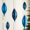 WeRChristmas Navy Blue Glass Baubles, 5 Pack, 15 Cm^ Glass Baubles