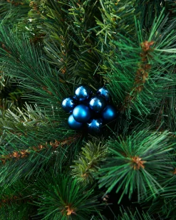 WeRChristmas Navy Blue Glass Berry Cluster Baubles, 10 Pack^ Glass Baubles