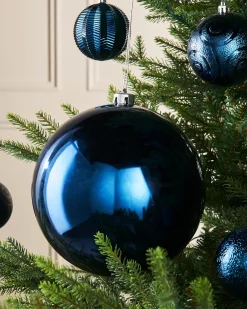 WeRChristmas Navy Blue Large Gloss Shatterproof Bauble, 20 Cm^ Oversized Baubles|Shatterproof Baubles