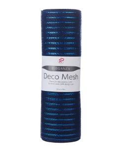 WeRChristmas Navy Blue Mesh With Navy Blue Foils, 9 M^ Deco Mesh