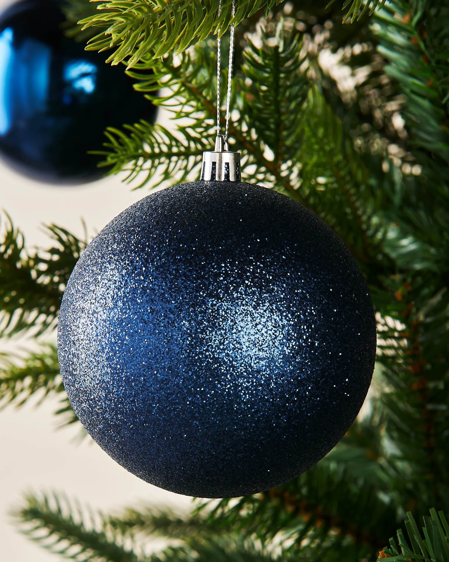 WeRChristmas Navy Blue Shatterproof Baubles, 9 Pack, 10 Cm^ Oversized Baubles|Shatterproof Baubles