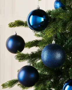 WeRChristmas Navy Blue Shatterproof Baubles, 9 Pack, 10 Cm^ Oversized Baubles|Shatterproof Baubles