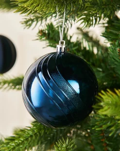 WeRChristmas Navy Blue Shatterproof Baubles, 16 Pack, 8 Cm^ Shatterproof Baubles