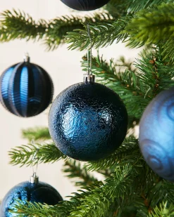 WeRChristmas Navy Blue Shatterproof Baubles, 16 Pack, 8 Cm^ Shatterproof Baubles