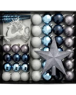 WeRChristmas Navy Shatterproof Baubles Set, 50 Pack^ Shatterproof Baubles